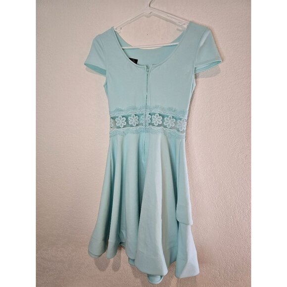 B. Darlin Seafoam Green Mini Apron Dress Size 3/4 Beautiful Elegant - Picture 8 of 9